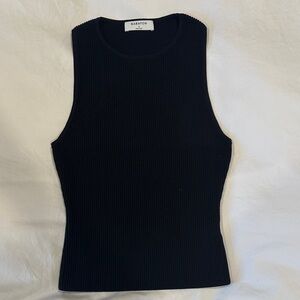 Aritzia Black Sleeveless Ribbed Top